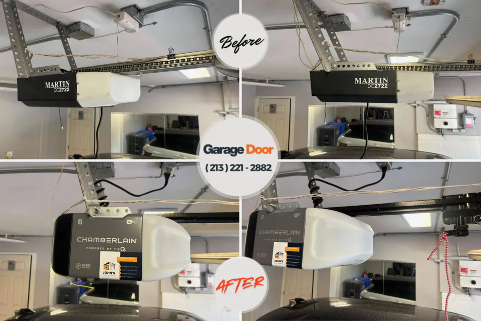 Before and after: garage door repair Paw Paw, MI